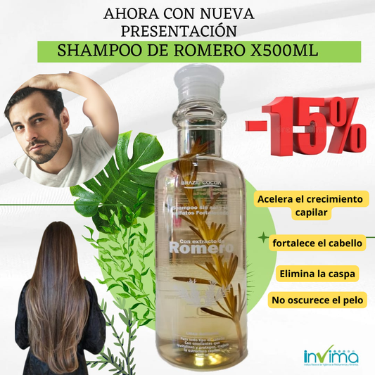 SHAMPOO CRECIMIENTO CAPILAR DE ROMERO X 500ML