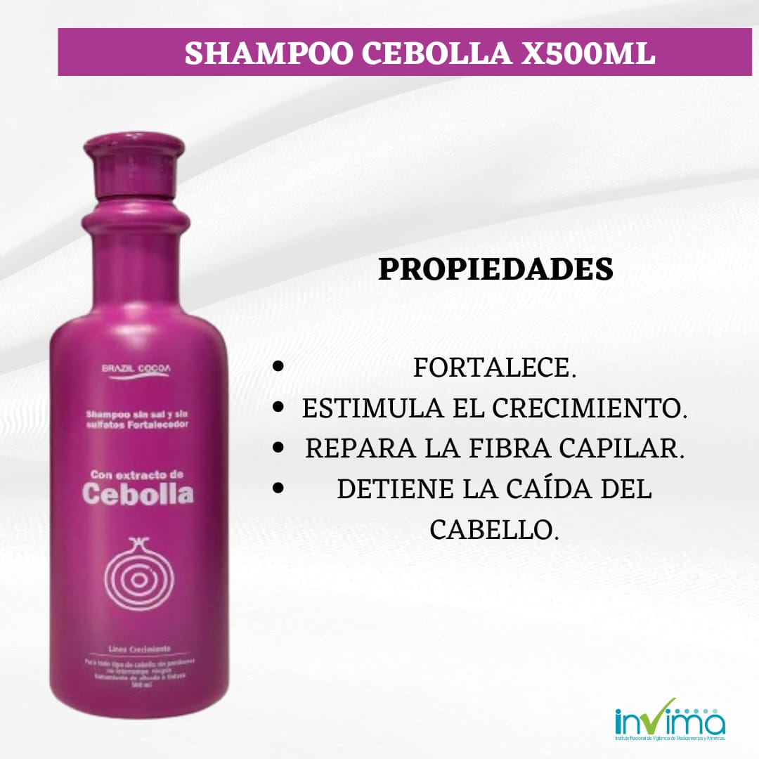 SHAMPOO FORTALECEDOR Y CRECIMIENTO CAPILAR DE CEBOLLA X500ML