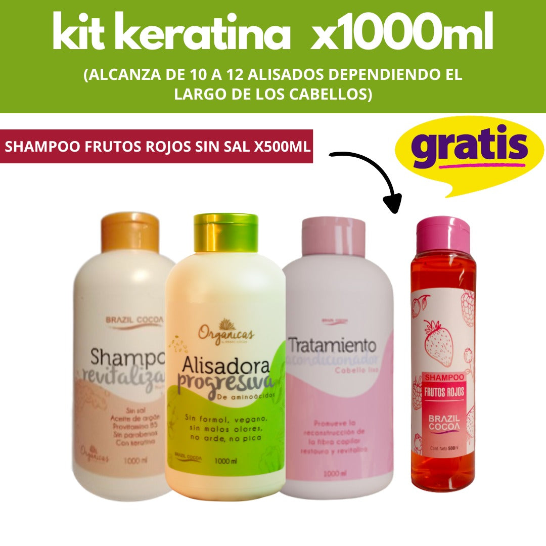 KIT KERATINA ORGANICA BRAZIL COCOA (sin formol)